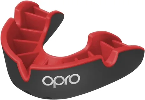 Miniatura 9 de OPRO Protector bucal moldeable de nivel plateado, ajuste esencial (negro/rojo) para niños y jóvenes, protector bucal de boxeo para artes marciales