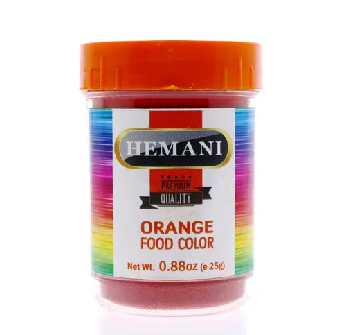 Hemani Halal Food Color Naranja 0.88 oz - Tinte en polvo sin alcohol para Biryani, Gulab Jamun y dulces de celebración | Sin conservantes