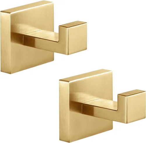 Ganchos para Toallas de Acero Inoxidable de Servicio Pesado, Ganchos Cuadrados para Bata Montados en la Pared para Baño, Cocina, Dormitorio, Hotel,