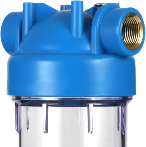 Miniatura 5 de Geekpure Carcasa de filtro de agua transparente de 10 pulgadas para toda la casa, puerto de latón NPT de 3/4 pulgadas, apto para filtros de 2.5 x 10