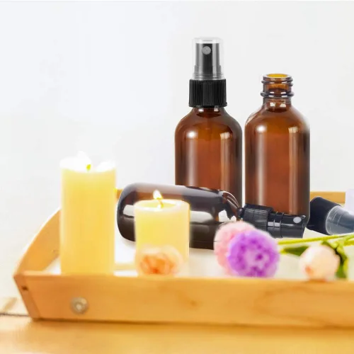 Miniatura 3 de STARSIDE Botellas de spray de vidrio ámbar de 4 onzas (paquete de 12) – A prueba de fugas rociador de niebla fina para cara, cabello, aceites