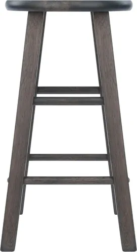Miniatura 4 de Ergode Juego de taburetes de madera para mostrador, color gris ostra, juego de 2 piezas, madera maciza, capacidad de peso de 220 libras, estable