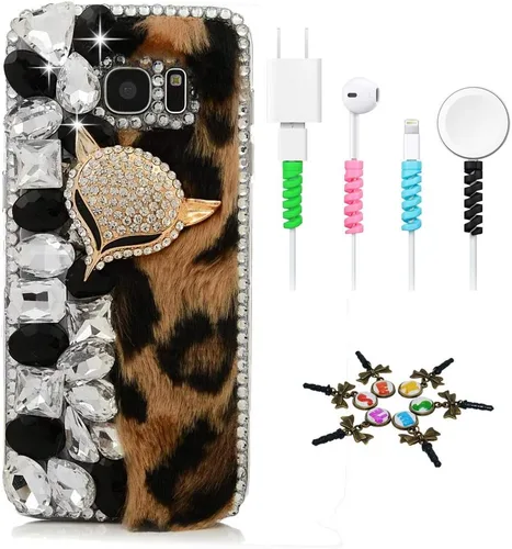 Miniatura 18 de Sparkle Funda compatible con Samsung Galaxy J2 Prime – Elegante funda 3D hecha a mano con diseño musical de flores grandes con protector de cable
