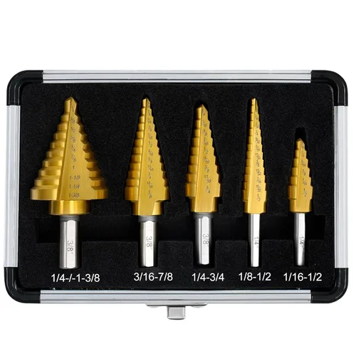 Miniatura 11 de Cobalt M35 - Broca escalonada de 1/4 a 3/4 pulgadas, revestimiento TiAlN con 4 brocas en espiral, 9 tamaños M35 cobalto HSS para acero inoxidable