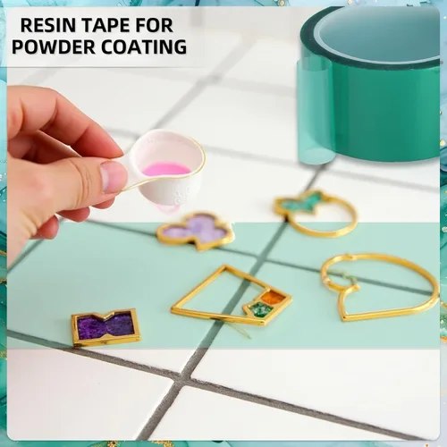 Miniatura 3 de 2 rollos de cinta de resina 1.96 pulgadas × 108 pies de cinta de epoxi resistente a altas temperaturas 220℃, cintas de epoxi para joyería DIY, mesa
