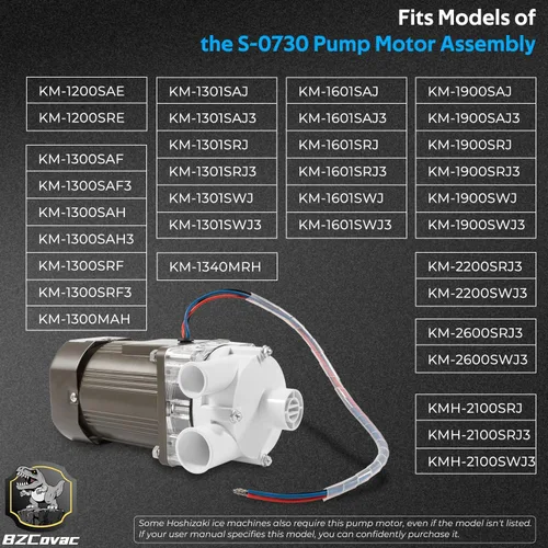 Miniatura 2 de S-0730 Bomba de agua para Hoshizaki, conjunto de bomba de motor de máquina de hielo con cable y kit de servicio de enchufe