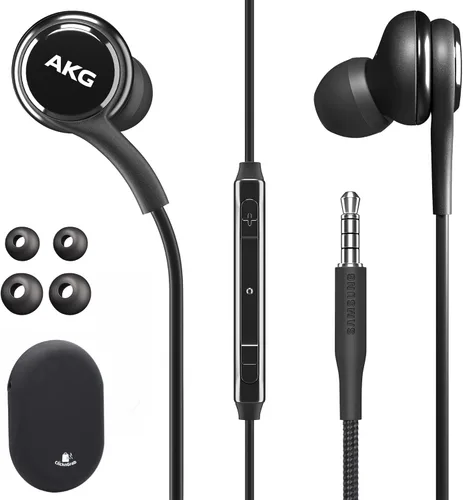 Auriculares intrauditivos originales Samsung AKG de 0.138 in con control remoto y micrófono para Galaxy A71, A31, Galaxy S10, S10e, Note 10, Note