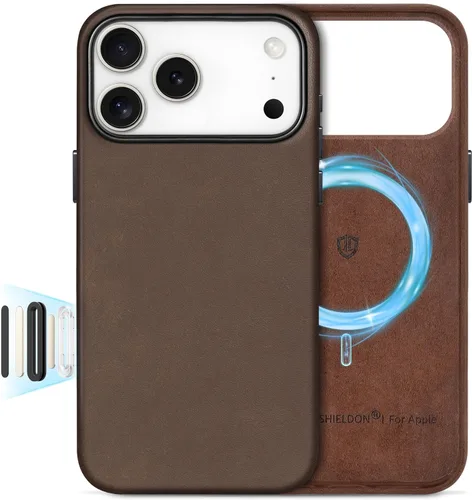 Miniatura 15 de SHIELDON Funda de cuero genuino para iPhone 17 Pro Max de 6.9 pulgadas 2025, [botón de la cámara actualizado], compatible con Magsafe, carga Azul