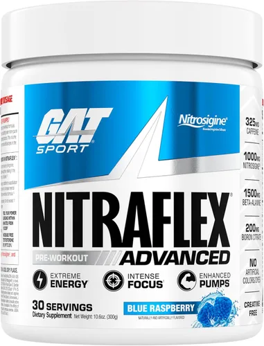 Miniatura 8 de GAT SPORT Nitraflex Advanced - Polvo para antes del entrenamiento, aumenta el flujo sanguíneo, aumenta la fuerza y la energía, mejora el rendimiento