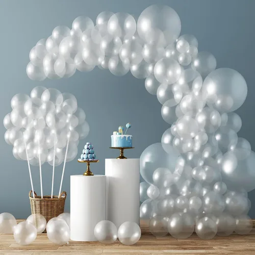 Miniatura 49 de Rubfac - Globos azul rey, 129 unidades, diferentes tamaños, 18, 12, 10 y 5 pulgadas para arco de guirnalda, decoración de cumpleaños azul, baby Azul
