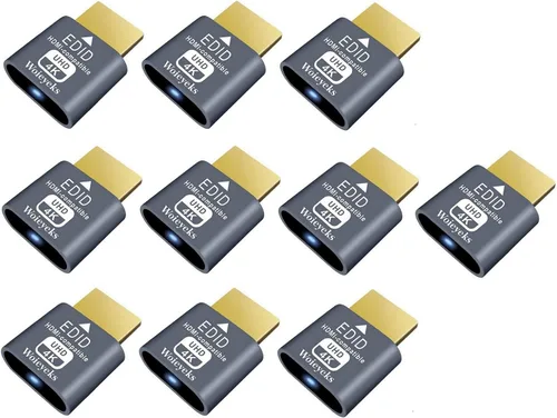 Miniatura 9 de Enchufe ficticio DisplayPort 4K, emulador de pantalla fantasma sin cabeza, compatible con emulador EDID, 1080 @60 Hz-3840 x 2160 @17 Hz, paquete de 2