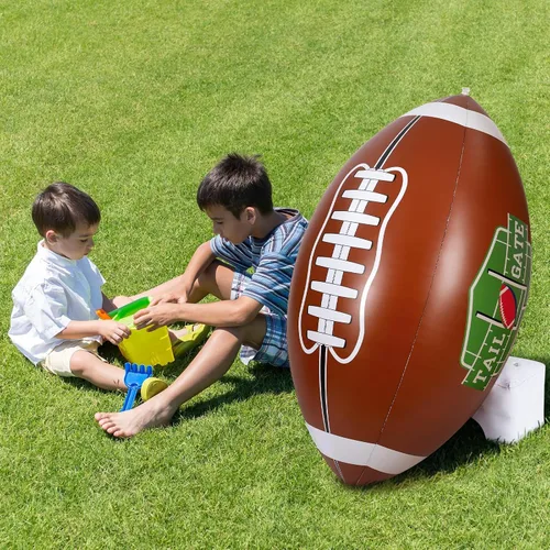 Miniatura 6 de Bencailor Decoración de fiesta de fútbol gigante de 71 pulgadas, juego de fútbol inflable gigante con juego de camiseta para juego, grandes pelotas