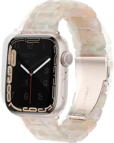 Miniatura 53 de HOPO Compatible With Apple Watch Band Thin Lightweight Resin Strap Bracelet Fashion Wristband Replacement For iWatch Bands Series Ultra 11 10 9 8 7