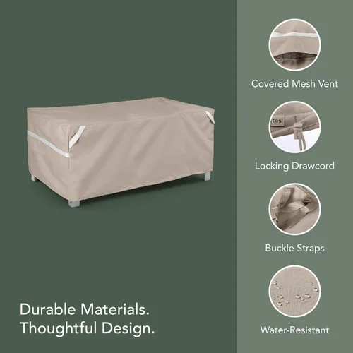 Miniatura 4 de Covermates Funda rectangular para mesa decorativa – Funda para muebles de patio al aire libre, resistente al agua, otomana/mesa auxiliar, poliéster