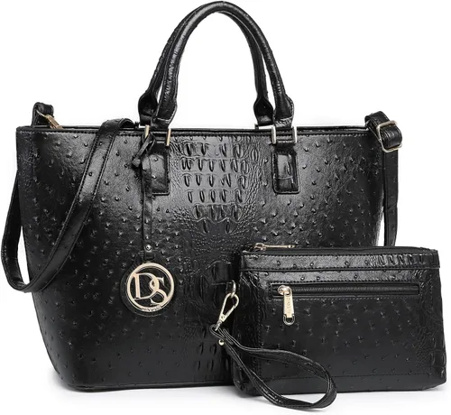 Miniatura 14 de Dasein Women Satchel Purse Handbag Shoulder Bag Work Tote Bag with Matching Clutch