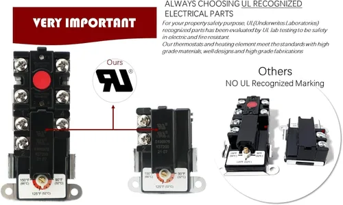 Miniatura 2 de EWH-03 Kit de ajuste del calentador de agua eléctrico con llave de elementos, incluye termostato de calentador superior e inferior, 2 elementos