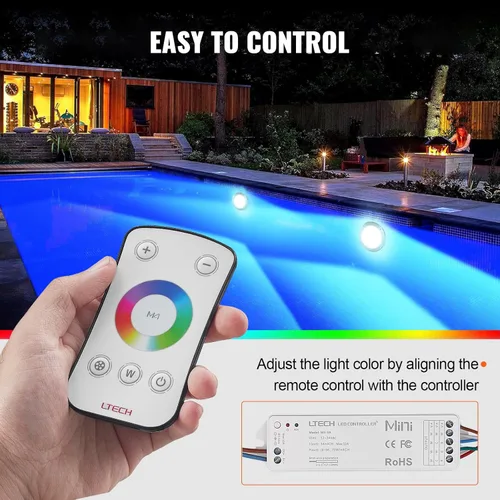 Miniatura 3 de VEVOR Luz LED para piscina, 120 V CA 40 W, 10 pulgadas RGBW que cambia de color bajo el agua, incluye cable de 100 pies y control remoto