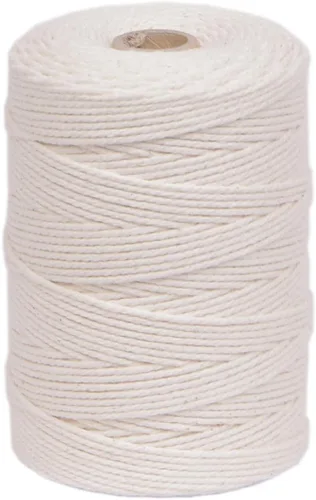 Cuerda de algodón para carniceros de 656 pies, cuerda de cocina de 0.079 in, segura para alimentos para panaderos, carne y asado, envoltura de