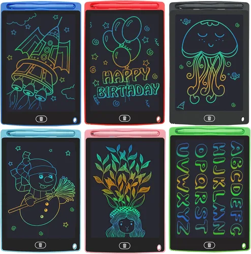 Miniatura 9 de Paquete de 2 tabletas de escritura LCD para niños de 8.5 pulgadas, colorido tablero de dibujo para niños, juegos de viaje, actividades
