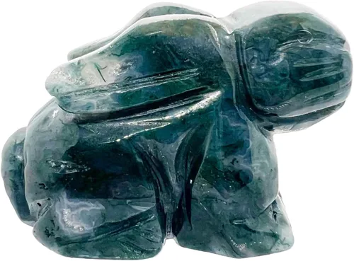 Miniatura 9 de Estatua de conejo sentado de piedra de sangre natural de África de 2 pulgadas, escultura decorativa de Fengshui para decoración del hogar, cristal