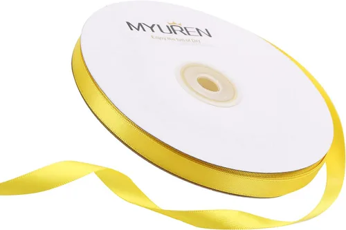 Miniatura 48 de Cinta de satén amarilla de 1 pulgada, cinta de satén sólido de doble cara para envoltura de regalos, bodas, decoración de fiestas, accesorios