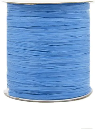250 Metros/273 Yardas Raffia Ribbon Hilo de Raffia Hilo de ganchillo Azul Bolsa de ganchillo Hilo de paja Hilo de paja Hilo de rafia natural