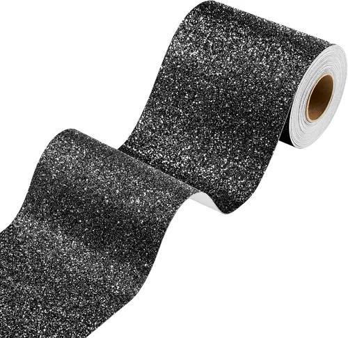 Miniatura 15 de Stickyart Papel tapiz con purpurina dorada, bordes de pared brillantes, despegar y pegar, para dormitorio, papel adhesivo extraíble con purpurina