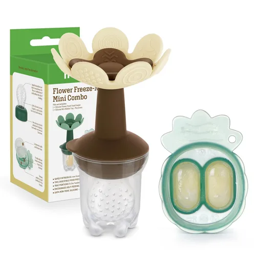 Miniatura 9 de Haakaa Flower Baby - Alimentador de alimentos de frutas frescas con mini bandeja para congelador, molde de paletas de leche materna para alivio