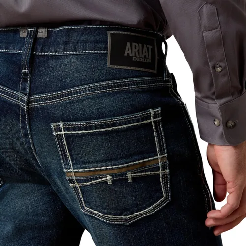 Miniatura 5 de ARIAT Jeans rectos para hombre M5 Straight Stretch Remming apilable pierna recta