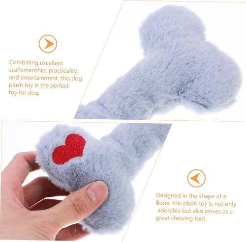Miniatura 3 de ORFOFE Interactive Plush Squeaky Dog with Blue Heart Bone for Puppy Teething and Chewing Washable Sound for Dogs Stimulates Intelligence and