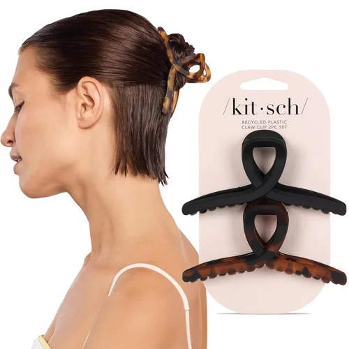 Kitsch Pinzas grandes para el cabello para mujer, pinzas de pelo de moda, plástico mate, fácil agarre, perfectas para uso diario y ocasiones