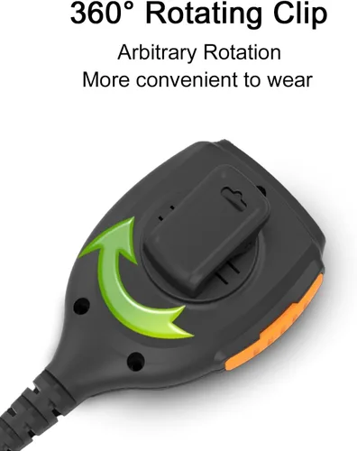Miniatura 4 de Walkie Talkies Micrófono con altavoz, PTT, 2 pines tipo K, radios bidireccionales de mano, micrófono de hombro, compatible con TP80 (paquete de 1)