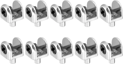 METALLIXITY Soporte de estante de vidrio (para 0.197-0.315 in de grosor), 10 unidades, clips de vidrio ajustables de aleación de zinc, soporte de