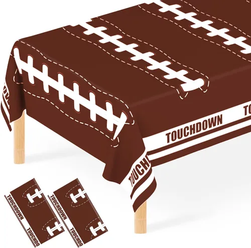 Paquete de 2 decoraciones desechables para fiestas de fútbol, cumpleaños, manteles de plástico para fiestas temáticas de fútbol, juegos y