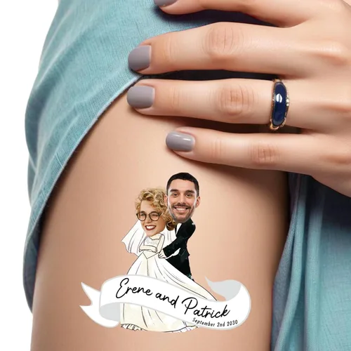 Miniatura 18 de Tatuaje personalizado con nombre y cara, tatuaje temporal personalizado para adultos, niños, amados, un amigo o familia, cara con nombre, 2 x 2