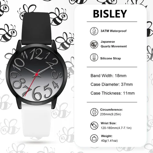 Miniatura 2 de Bisley Reloj de mujer de 1.457 in con diseño de bloques