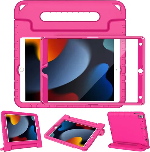Miniatura 14 de LTROP Funda infantil para iPad de 9ª/8ª/7ª generación (2021/2020/2019), iPad 10.2 con protector de pantalla integrado, funda para niños con soporte
