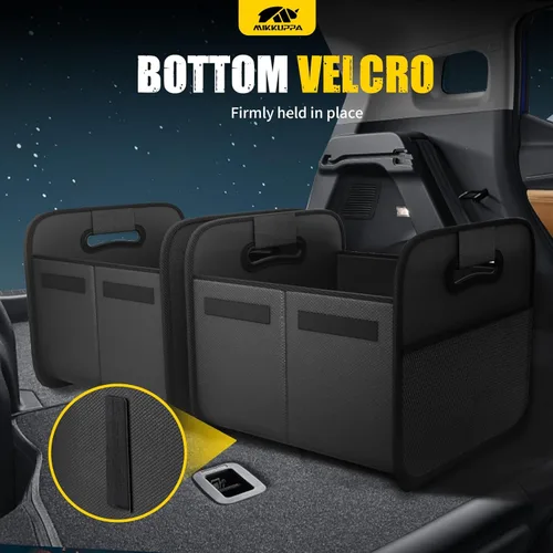 Miniatura 3 de MIKKUPPA Organizador de maletero de automóvil, organizador plegable de maletero pequeño con diseño dividido para alimentos, organizadores