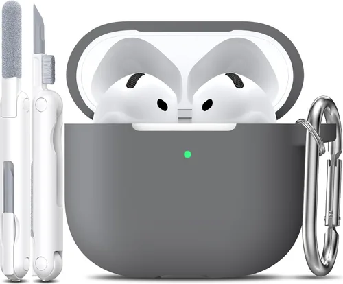 Miniatura 11 de R-fun Funda para AirPods 4 con kit de limpieza, funda protectora completa de silicona suave, compatible con AirPods 4 Gen, verde bosque C Bosque
