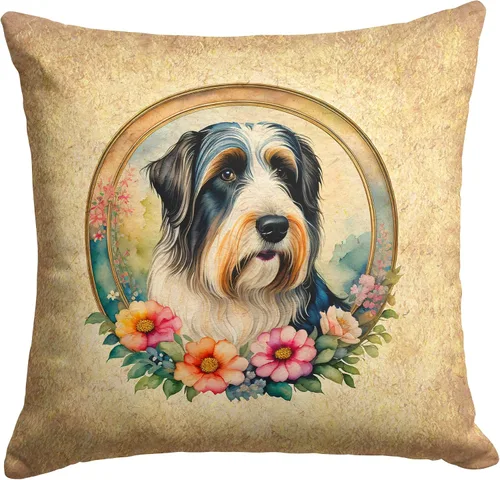 Miniatura 46 de Caroline's Treasures DAC2072PW1414 Affenpinscher and Flowers - Almohada decorativa de tela, lavable a máquina, para interiores y exteriores