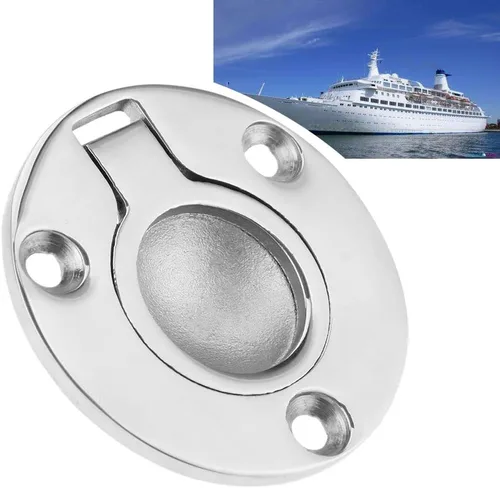Miniatura 4 de 4 escotillas de anillo de barco, pestillo redondo de 1.97 pulgadas, mango empotrado de acero inoxidable, anillo de elevación de montaje marino