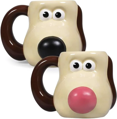Wallace and Gromit - Taza de café y té de cerámica 3D que cambia el calor, divertida taza grande para hombres, regalo novedoso
