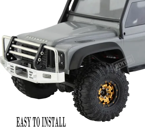 Miniatura 3 de Rc Ruedas de 1.0 pulgadas para 1/18 1/24 Trx4m SCX24 FCX24, RC Crawler Car 4 piezas de aluminio 1.0 pulgadas llanta de rueda de goma suave, oro Oro