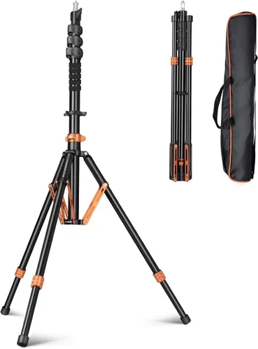 Soporte de luz para fotografía con amortiguación de aire, 9 pies/9.0 ft de aluminio ajustable resistente trípode de estudio resistente trípode para