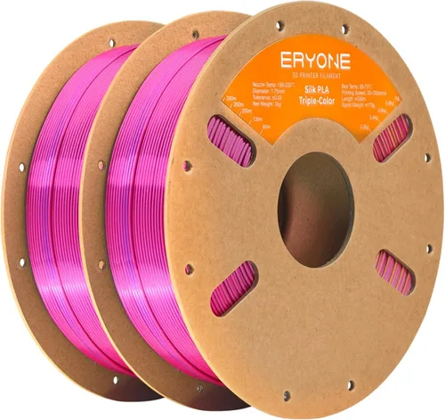 Miniatura 47 de ERYONE Filamento de ácido poliláctico (PLA) de seda bicolor para impresora 3D, de 1.75 mm +/- 0.03 mm, carrete de cartón de 1 kg (2.2 libras)