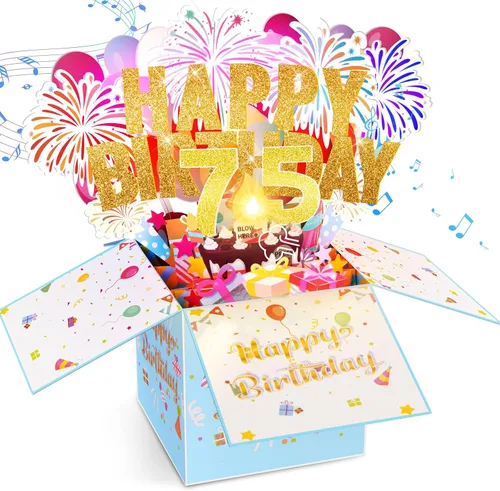 Miniatura 8 de Tarjetas de cumpleaños número 26 con luces, música y velas, tarjetas de felicitación de feliz cumpleaños emergentes en 3D para niñas y amigos de 26