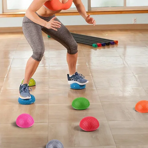 Miniatura 6 de VGEBY Bola masajeadora de pies, diseño de espinillas para masaje de tejido profundo y entrenamiento de equilibrio, pelota de media cúpula