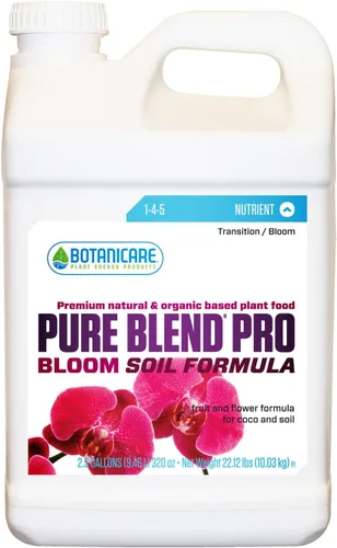 Botanicare Pure Blend Pro Bloom Soil, Nutriente para Frutas y Flores, 1-4-5, 2.5 gal.