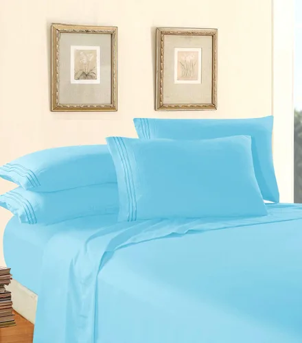 Miniatura 3 de Elegant Comfort - Juego de sábanas de microfibra de 4 piezas de 1500 hilos, calidad de hotel prémium, resistente a las arrugas, sábana bajera Aqua