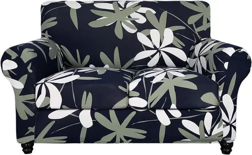 Miniatura 60 de SearchI Funda elástica para sofá con estampado, Fundas para sofá con diseño floral, 2 piezas de funda elástica para sillón con funda de cojín
